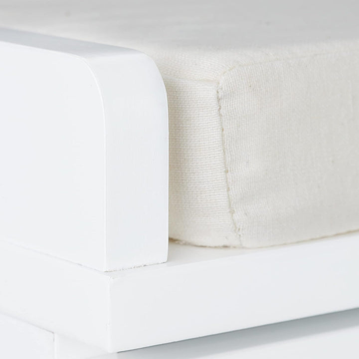 Relaxdays Sitzkommode, Garderobenbank mit 2 Schubladen, Landhausstil, Auflage zum Sitzen, HBT: 45 x