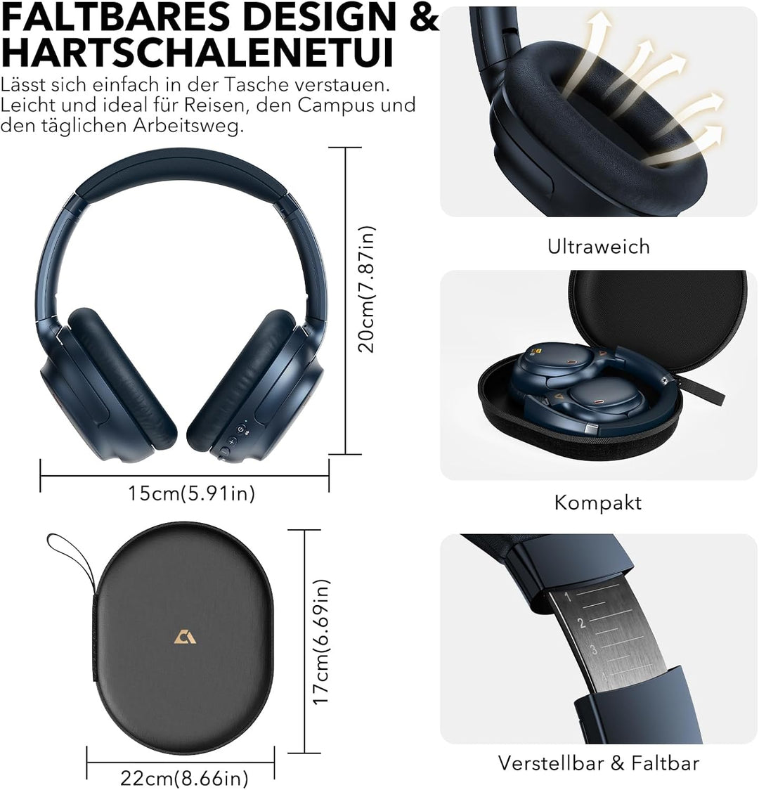 1Mii E700 Kabellose Bluetooth Over-Ear-Kopfhörer mit Active Noise Cancelling, Hi-Res Audio LDAC/aptX