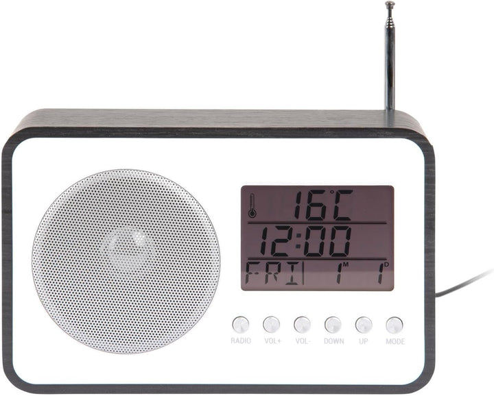 Karlsson Alarm Clock FM Radio Black Veneer