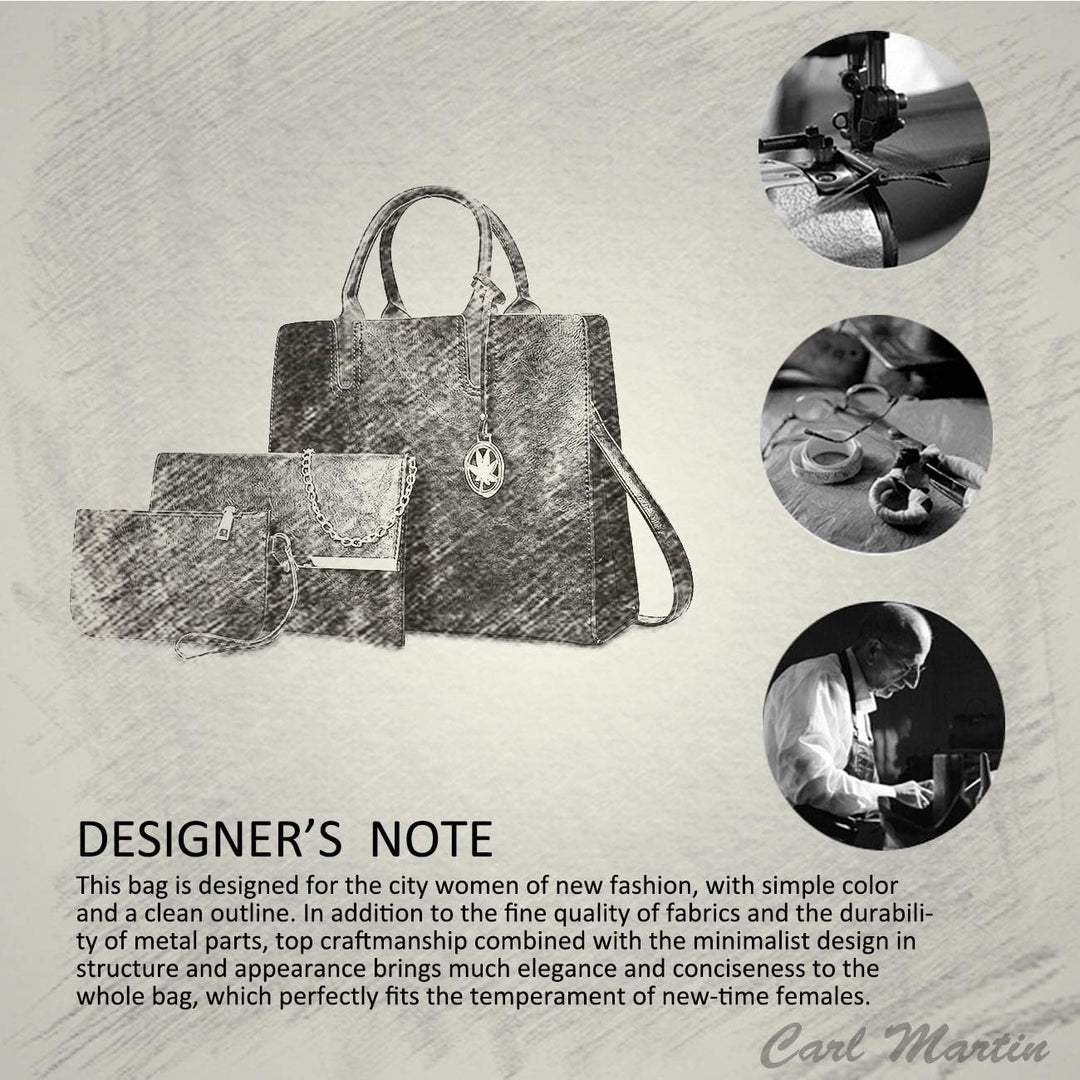 NICOLE & DORIS Damen handtaschen 3 Stück Leder handtasche für Damen aus Leder Totes + Crossbody + Ge