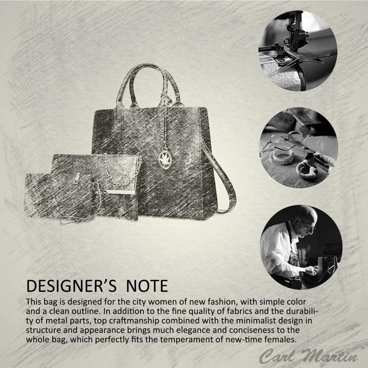 NICOLE & DORIS Damen handtaschen 3 Stück Leder handtasche für Damen aus Leder Totes + Crossbody + Ge