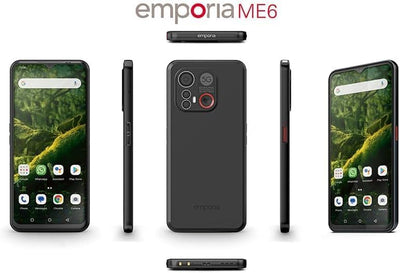 emporia ME6, Smartphone mit No-Panic-Taste, 5G Volte, 6,58-Zoll-Display, RAM 6 GB, ROM 128 GB, Andro