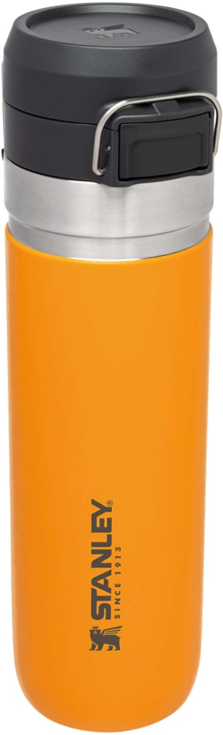 Stanley Quick Flip Trinkflasche Edelstahl .71L/24OZ Saffron – Thermosflasche Auslaufsicher - Hält 12