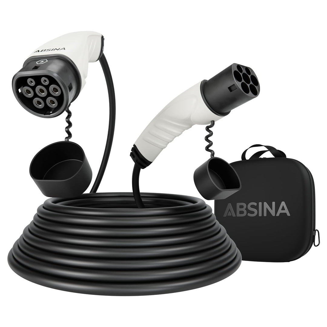 ABSINA Typ 2 Ladekabel 22kW &amp; 32A für Hybrid &amp; Elektroauto - 7,5 Meter Auto Ladekabel Typ2 3 phasig