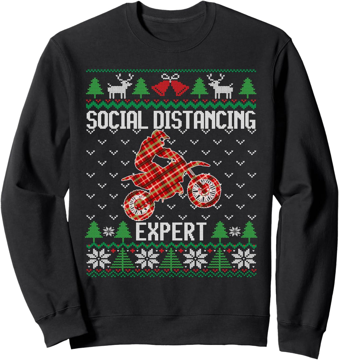 Motocross Social Distancing Expert Dirt Bike Christmas Sweatshirt
