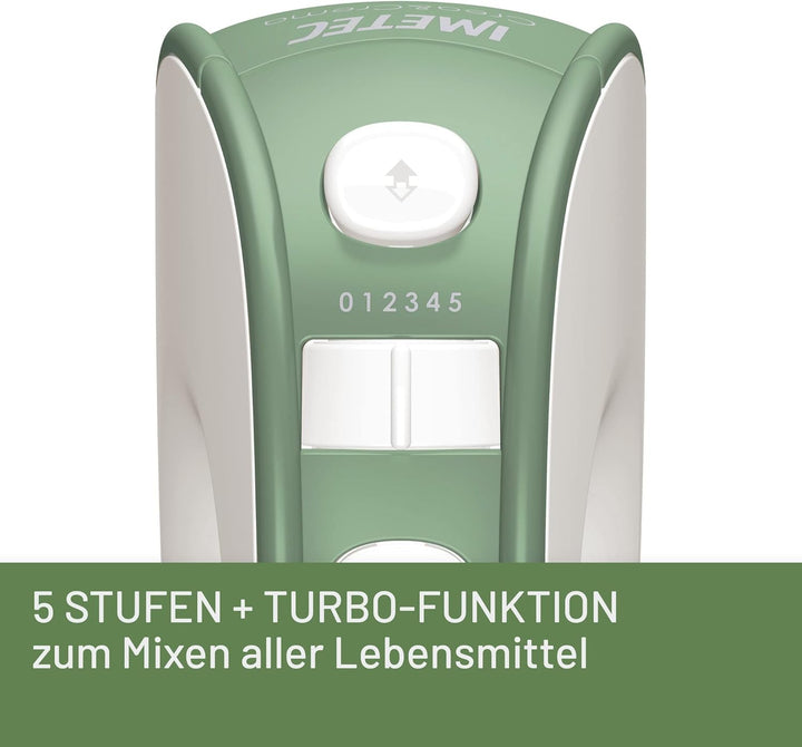 Imetec Crea & Crema Handrührer extra lange Schneebesen für süsse Teige und Schlagsahne, Knethaken au