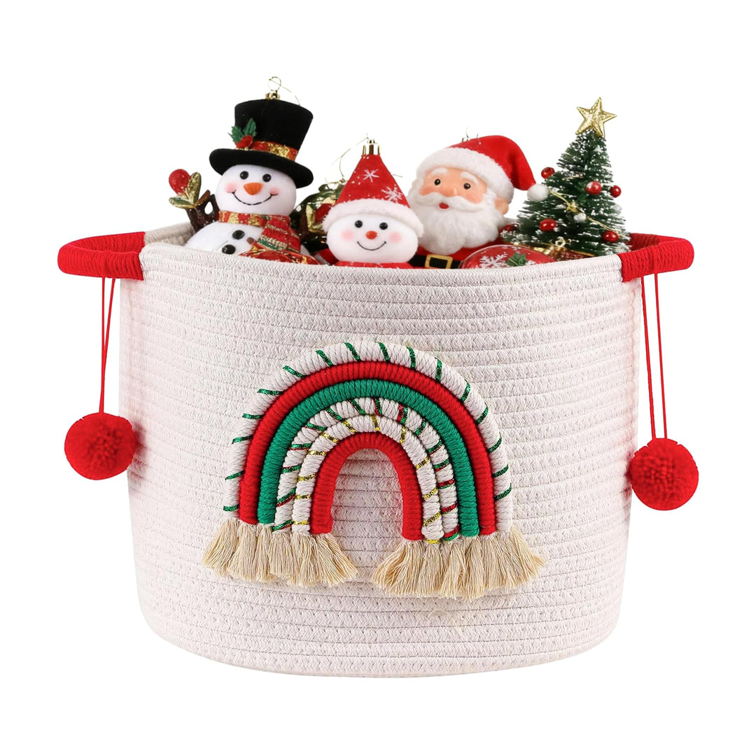 Weihnachtskorb Leer Weihnachtskörbe für Weihnachtsbaum, Aufbewahrung von Weihnachtsschmuck, Weihnach