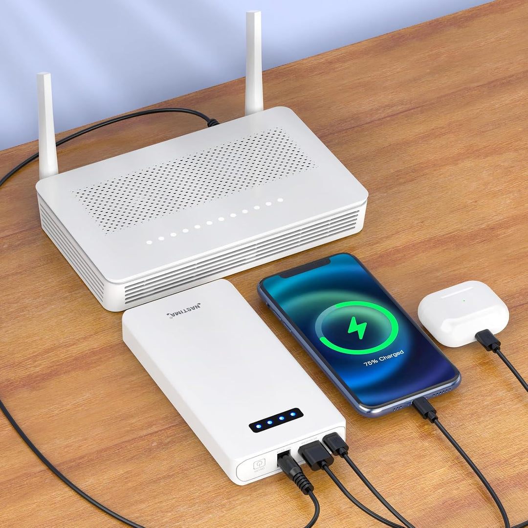 NASTIMA 12V Power Bank 5200mAh 56.16Wh Lithium-Ionen-Akku mit 12V DC Ausgang und 12V 5V USB-A QC3,0