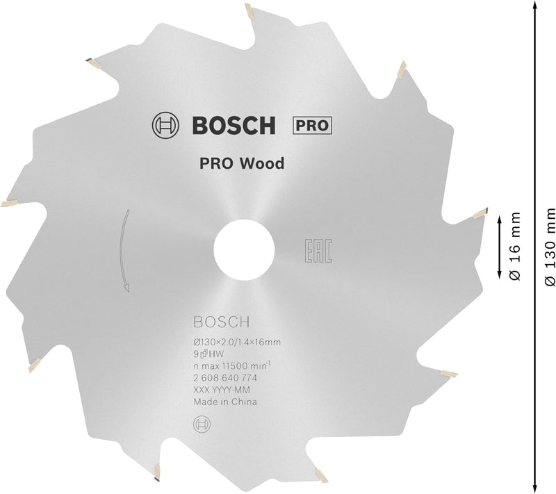 Bosch 1x PRO Wood Kreissägeblatt für Akku-Handkreissägen (für Weichholz, Hartholz, Ø mm, Professiona