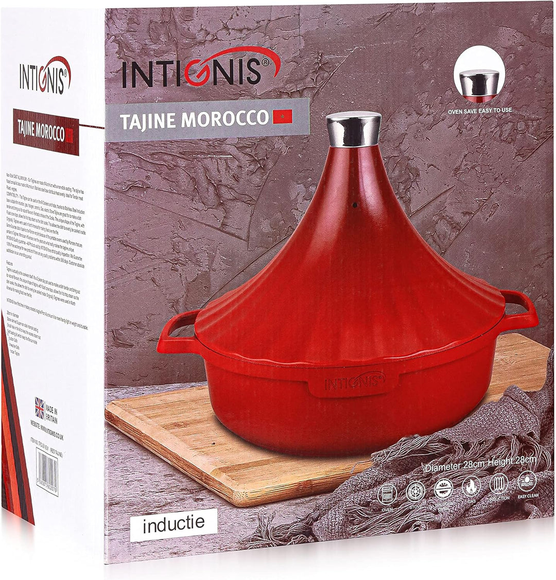 Tajine Topf Induktion 28cm / 4,2L – Marokkanischer Tagine Guss-Aluminium – Ofenfest & für alle Herda