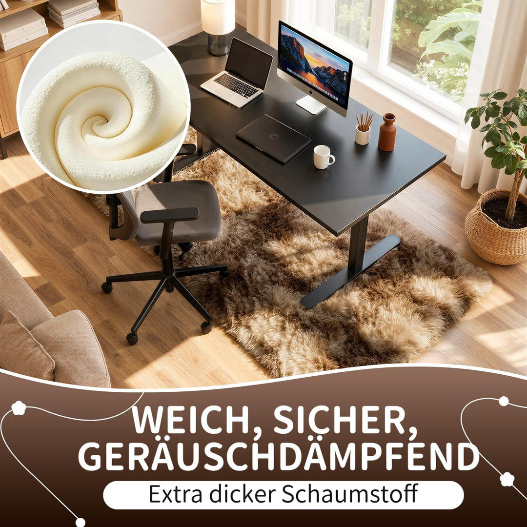 VOFUSHON Wohnzimmer Hochflor Teppich,Shaggy Flur Läufer Teppich Modern Flauschiger Weich Bunte Batik