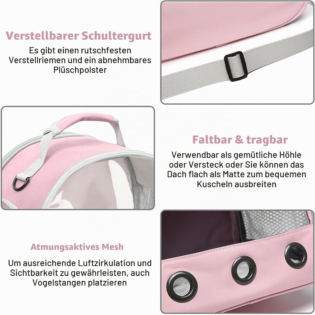 Kleine Haustier-Tragetasche, Kleintier Tragetasche, Transportbox für Katze Mit Seitlicher Öffnung, M