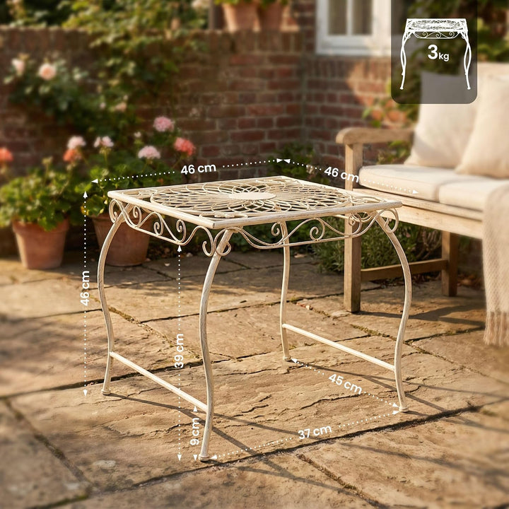 CLP Eisentisch Zarina in nostalgischem Design I Robuster Gartentisch mit kunstvollen Verzierungen, F