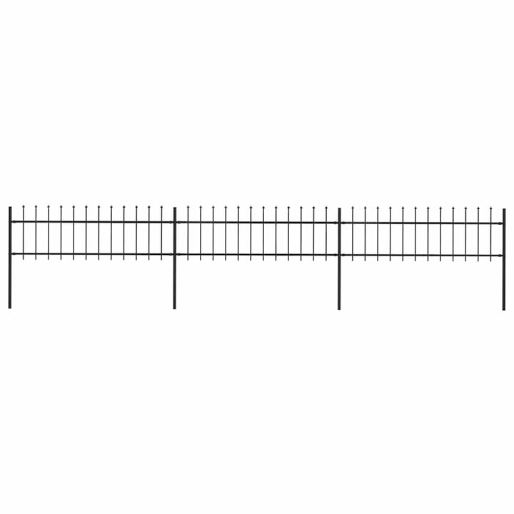Tidyard Gartenzaun Zaun Komplettset Mit dekorativen Speerspitzen-Dekorative Zäune,Höhe Zaunelement:6