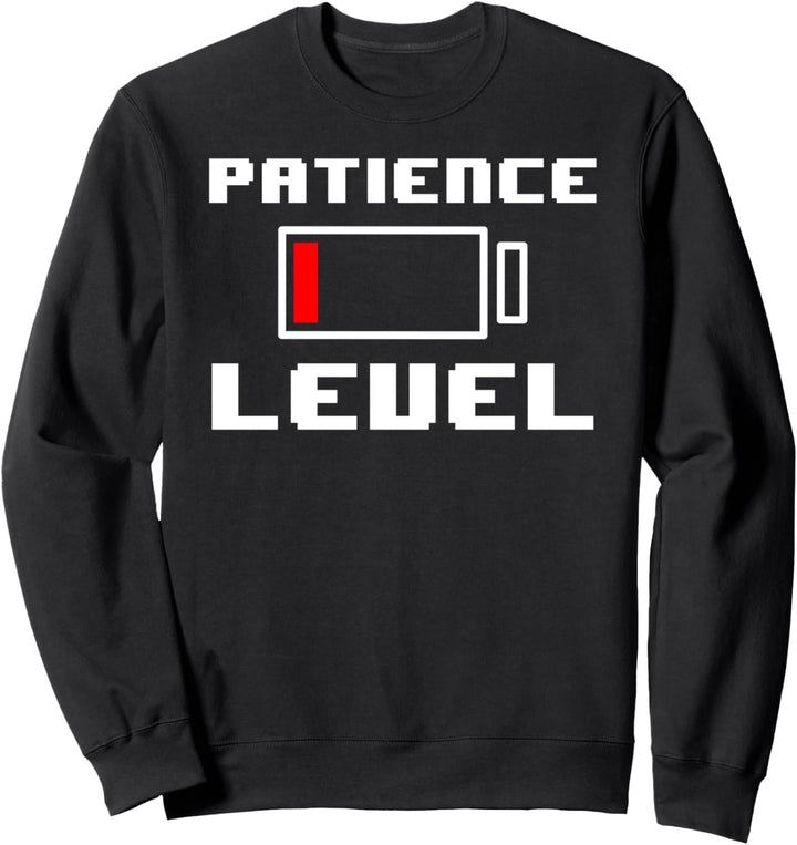 Lustiger schwacher Akku Geduldspegel läuft aus Meme Sweatshirt