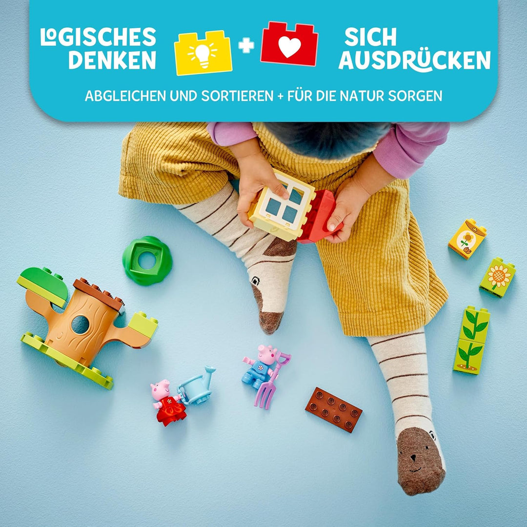 LEGO DUPLO Peppa Wutz Garten mit Baumhaus: Lern-Set für Vorschulkinder zum Bauen und Umbauen mit 2 F