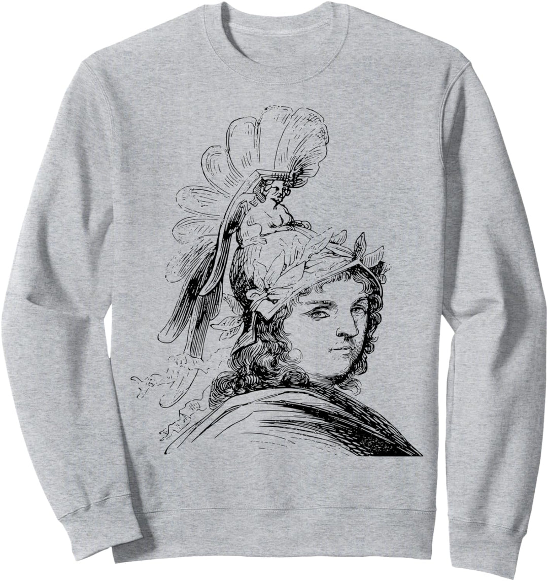 Alexander The Great Portrait mit Helm Sweatshirt
