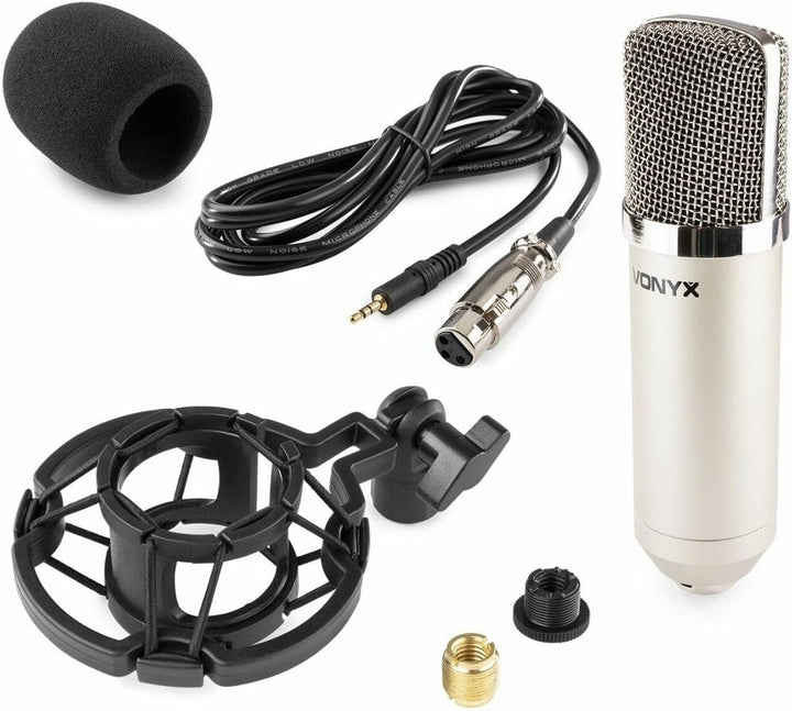 VONYX CM400 Studio Gaming Mikrofon - PC & Streaming, XLR auf 3,5mm Klinke, Popschutz, Kondensator, P