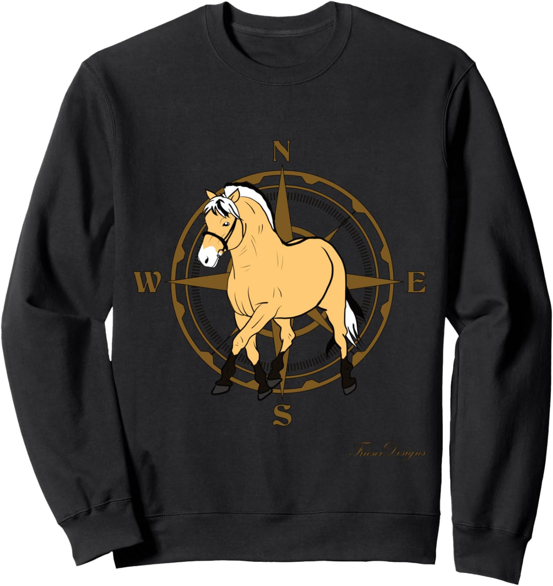 Fjordpferd, Fjord mit Windrose ein Pony Fan süsses Pferde Sweatshirt