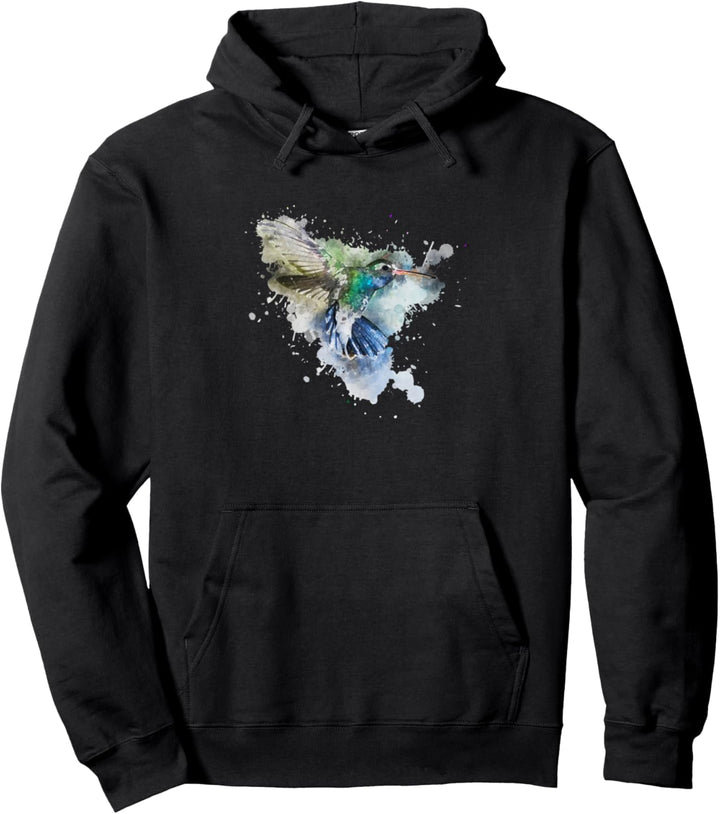 Kolibri Vogel Wasserfarbe Watercolor Pullover Hoodie