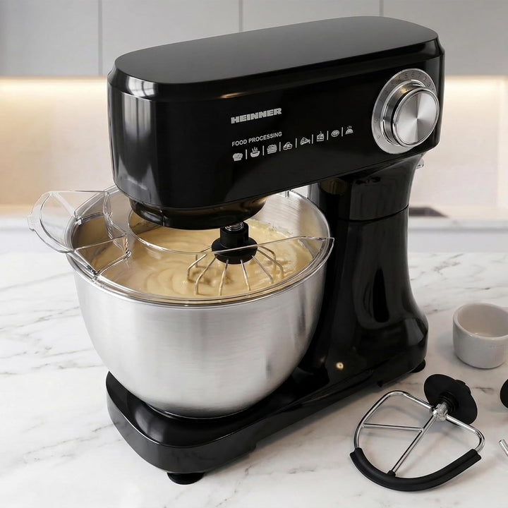 HPM-D750BK Stand Mixer – Planetary Mixing System, 750W Power, 5L Stainless Steel Bowl, 10 Speed Sett