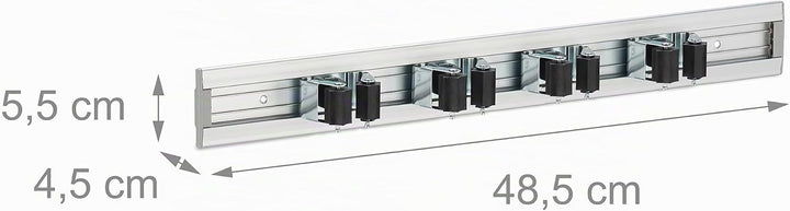 Relaxdays Gerätehalter Wandhalterung, 2er Set, Besenhalter Wand, je 4 Wandklemmen, für Gartengeräte,