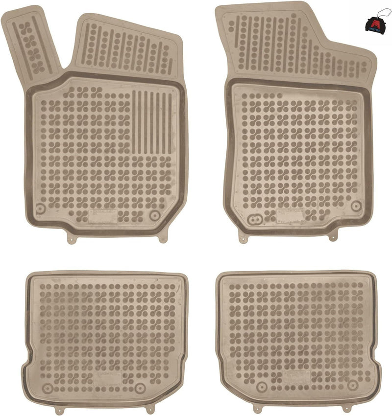 M MOTOS Beige Gummimatten Auto Fussmatte passt für SEAT Leon I (MK1) 1999-2005 Verbessern Sie Ihren