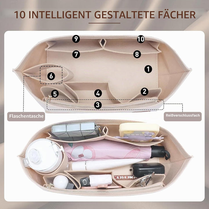Doxo Geldbörsen-Organizer-Einsatz für Handtaschen und Tragetaschen, Filztasche, passend für Speedy u