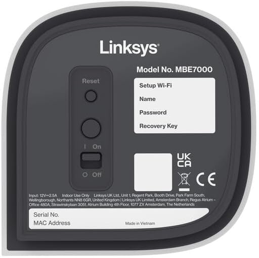 Linksys Velop Pro 7 Tri-Band (2.4 GHz / 5 GHz / 60 GHz) Wi-Fi 7 (802.11be) Blanc 5 Interne