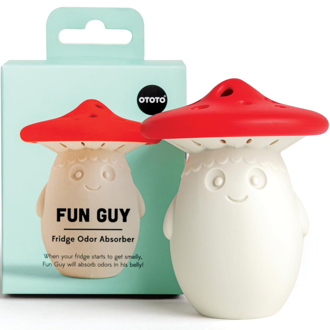 OTOTO Fun Guy Fridge Deodorizer - Food-Grade Fridge Smell Eliminator - Dishwasher Safe and BPA Free