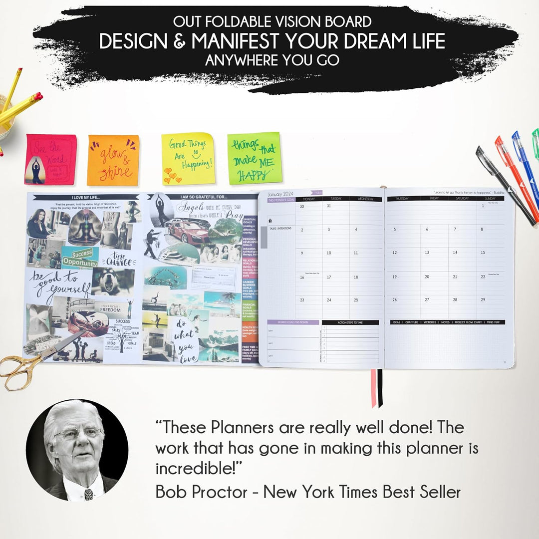 Law of Attraction Planer 2025 – Deluxe-Wochenplaner, Monatsplaner, eine 12-monatige Reise zur Steige