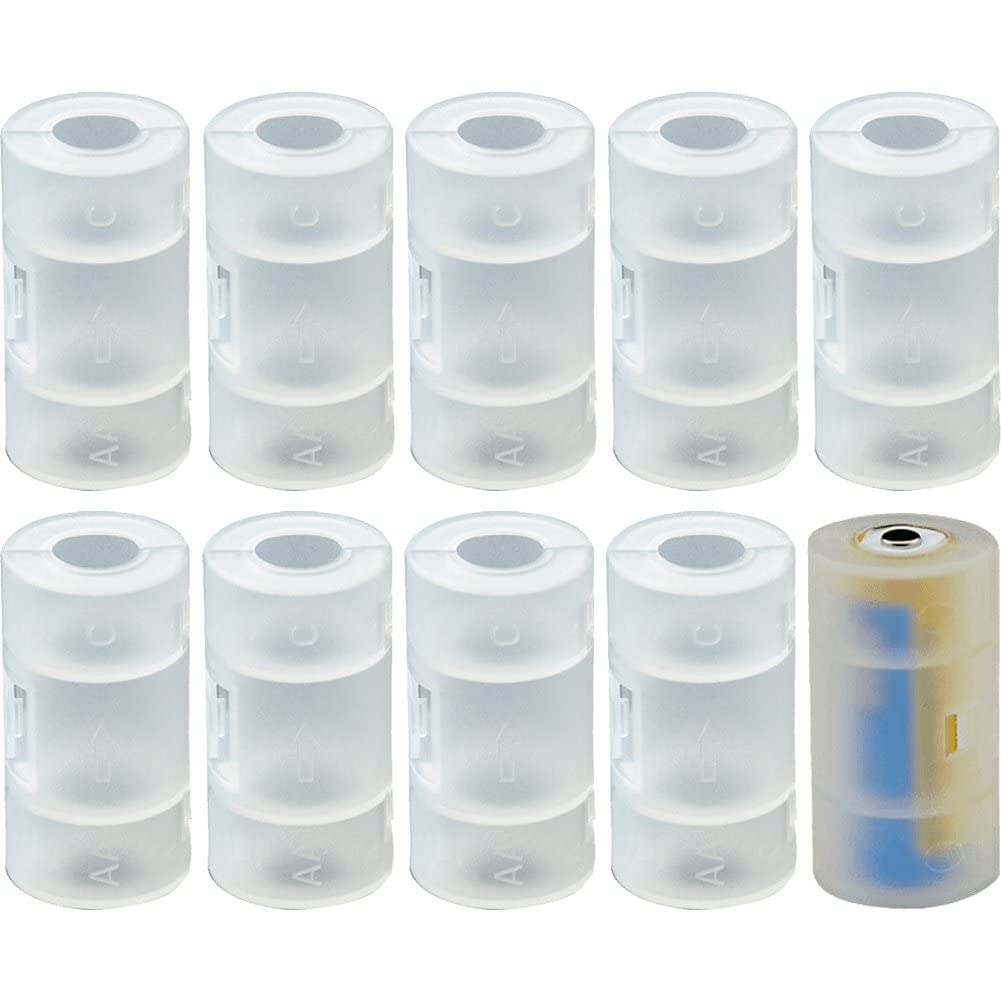 10 Pcs Aa Batterie Zur Grösse C -Batterie Kistenkisten -Box -Adapter -konverterhalter -switcher -kon