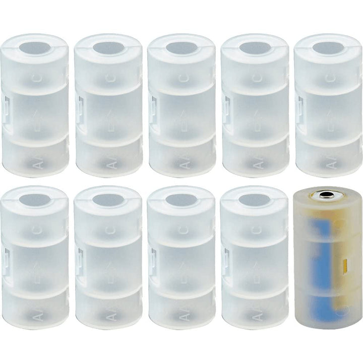 10 Pcs Aa Batterie Zur Grösse C -Batterie Kistenkisten -Box -Adapter -konverterhalter -switcher -kon