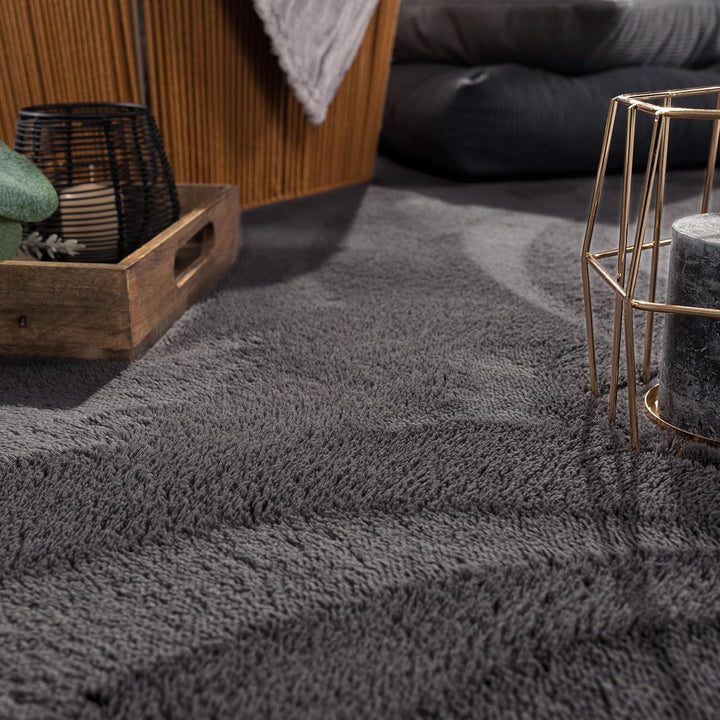 Paco Home Waschbarer Teppich Wohnzimmer Schlafzimmer Kurzflor rutschfest Flauschig Weich Moderne Ein