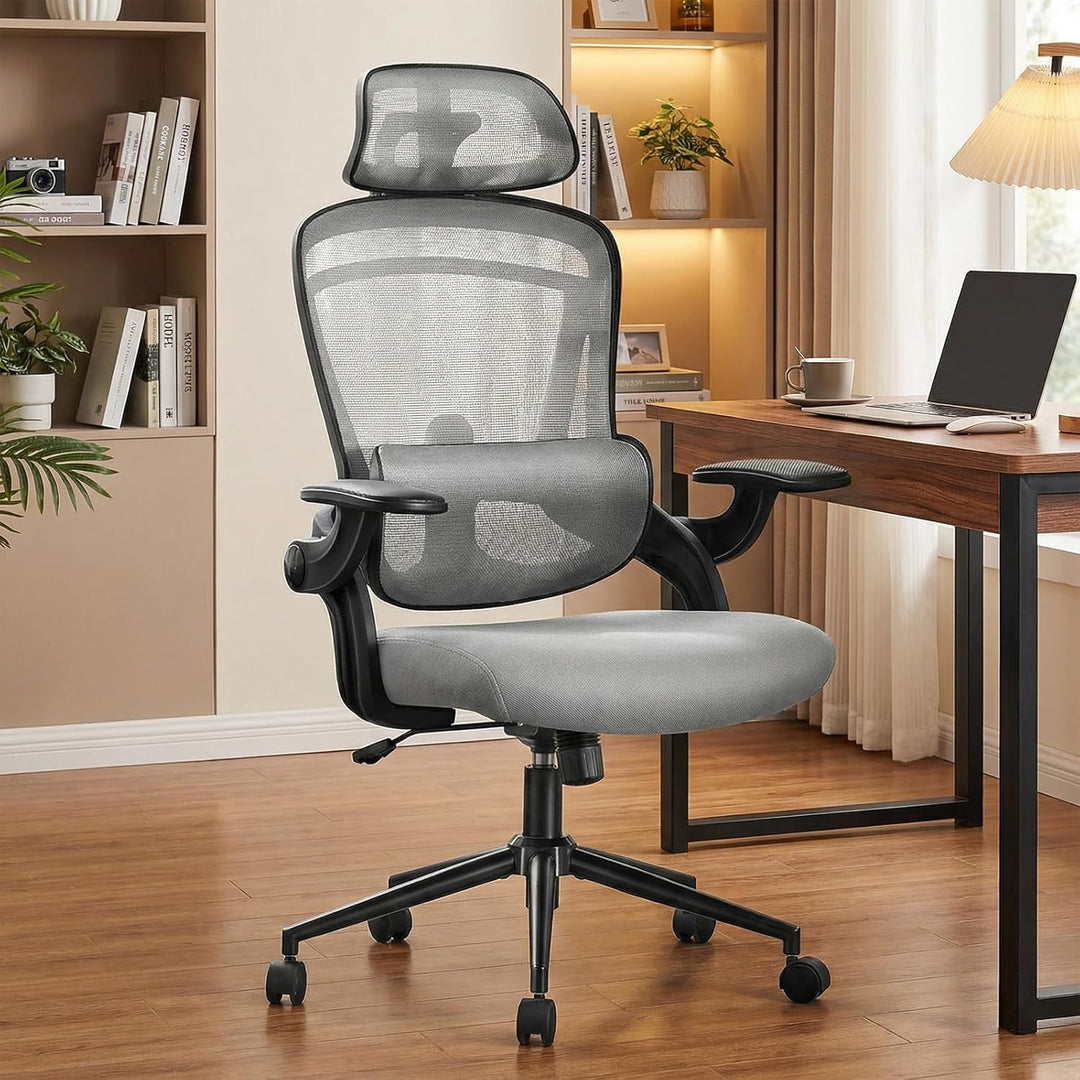 Sweetcrispy Ergonomischer Bürostuhl, Schreibtischstuhl Ergonomisch, Atmungsaktiver Netzstuhl mit Ver