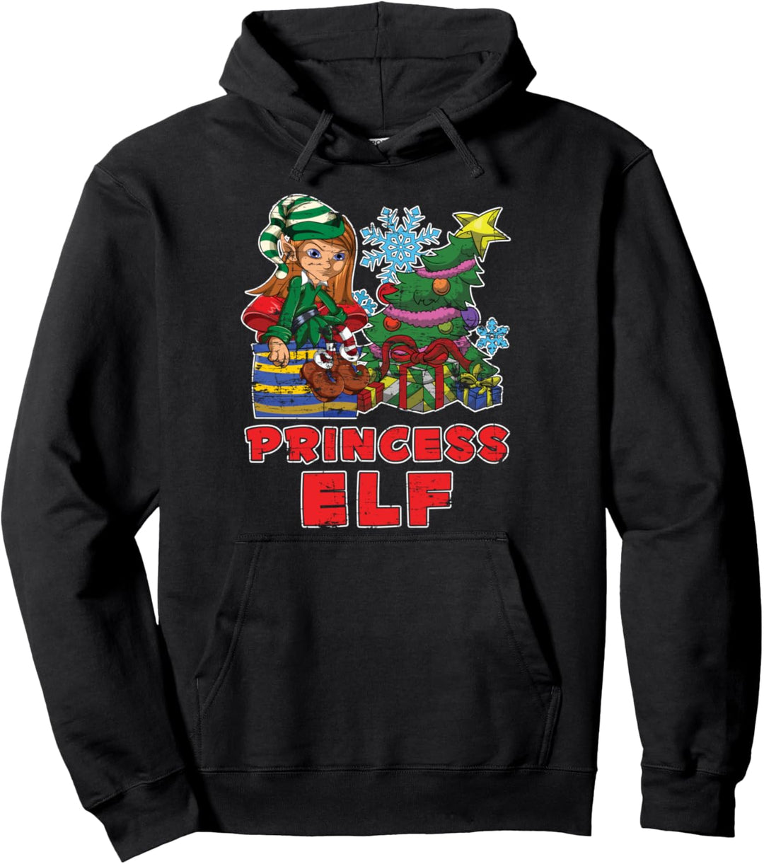 Mädchen Pajama Party Partnerlook Prinzessin Weihnachtselfe Pullover Hoodie