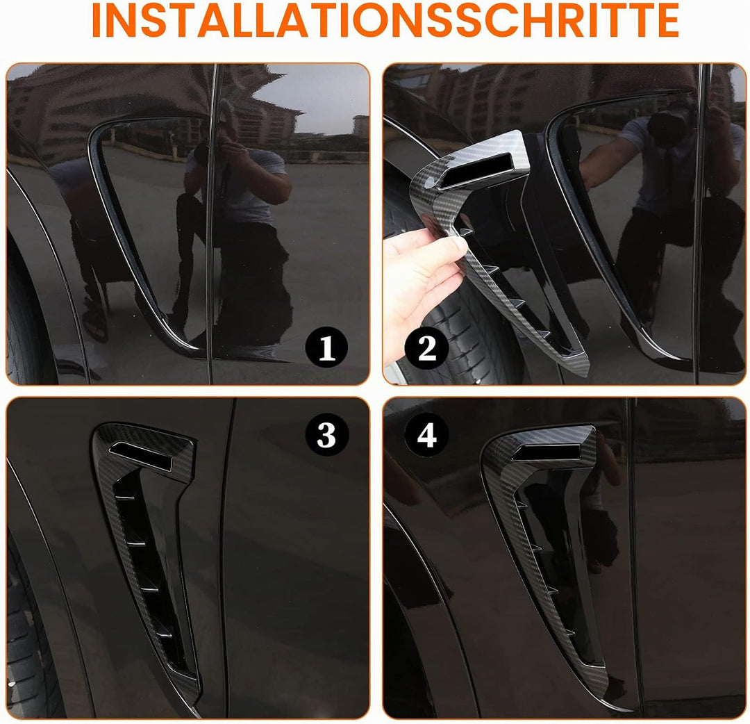 DIYUCAR 2 Stücke Für X-Serie X5 F15 X5M F85 Shark Kiemen Seite Vent Aufkleber ABS Auto Front Kotflüg