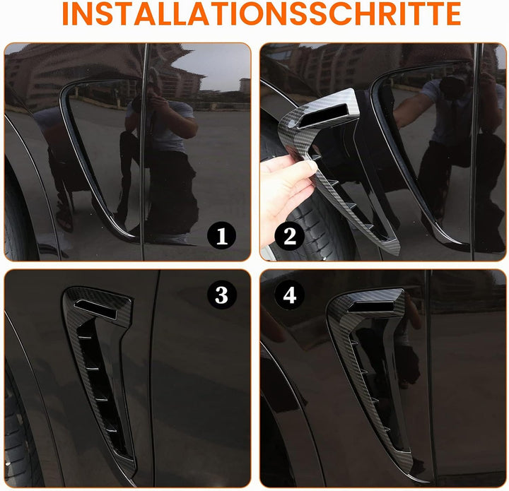 DIYUCAR 2 Stücke Für X-Serie X5 F15 X5M F85 Shark Kiemen Seite Vent Aufkleber ABS Auto Front Kotflüg