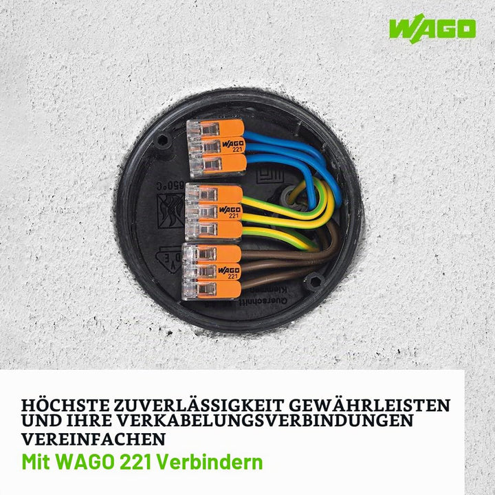 Wago Klemmen der Serie 221-413 Hebelklemmen Dosenklemmen Verbindungsklemmen Klemme Steckklemmen Pack