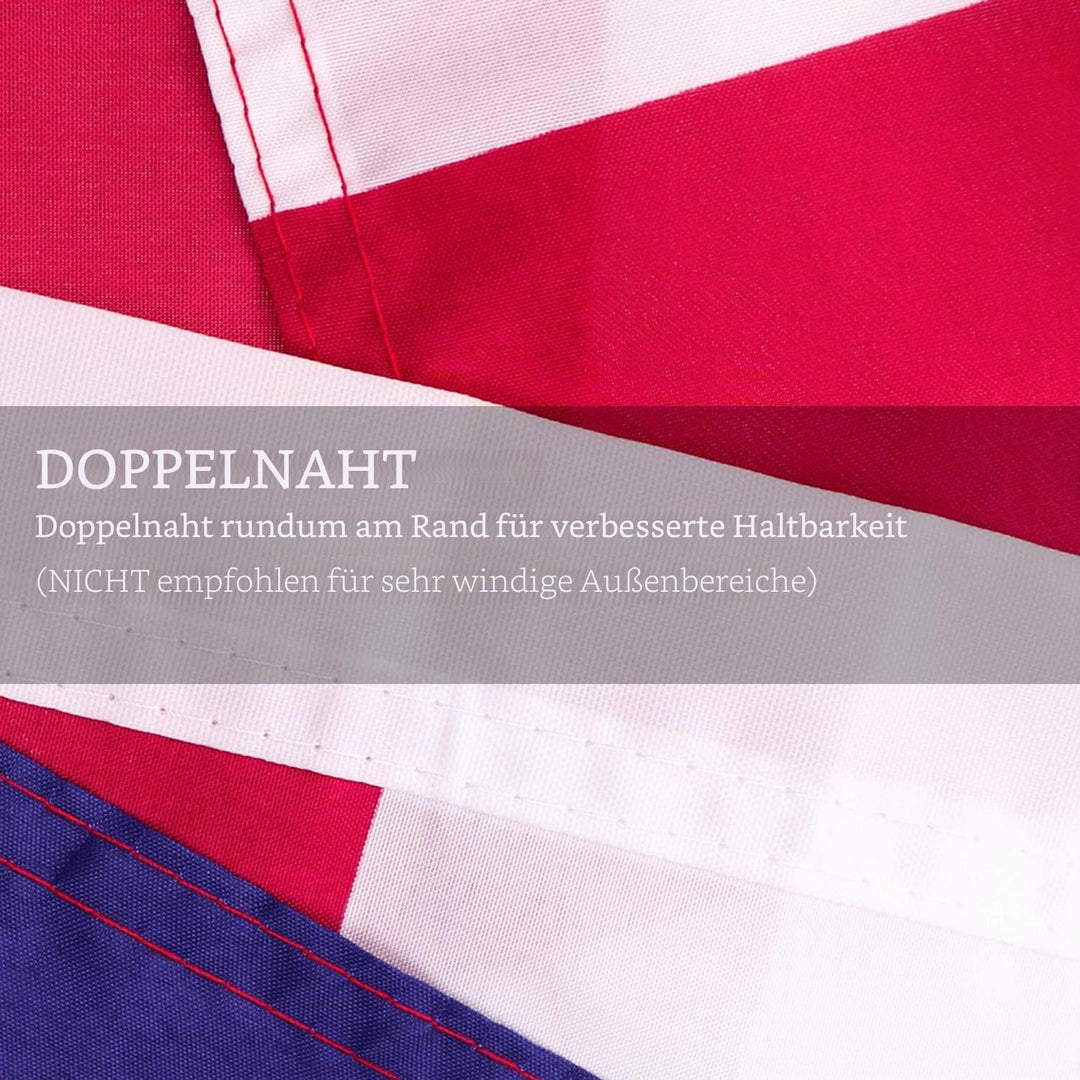 Deutschland-Flagge, 150 x 240 cm, deutsche Flagge mit lebendigen Farben und lichtbeständig, doppelte