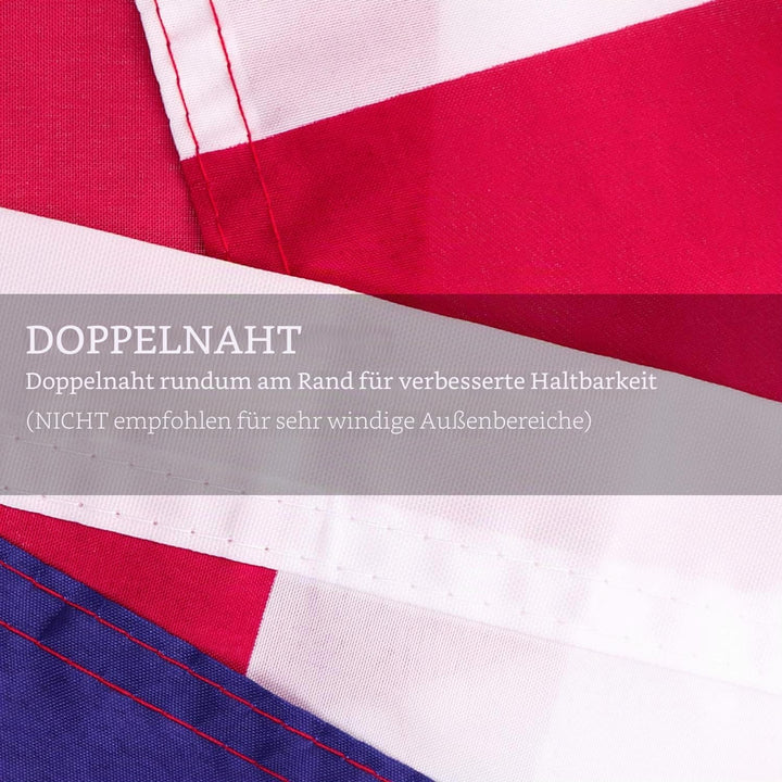 Deutschland-Flagge, 150 x 240 cm, deutsche Flagge mit lebendigen Farben und lichtbeständig, doppelte