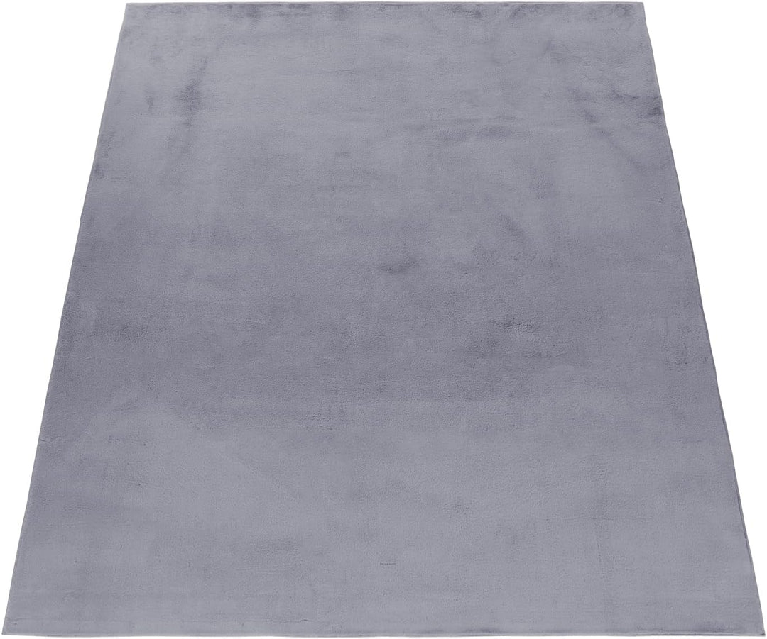 Carpetsale24 Teppich Wohnzimmer Einfarbig Modern Design 160 x 230 cm Grau - Hochflor Teppich Schlafz