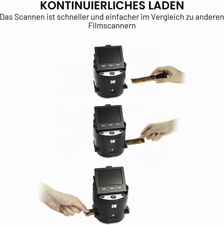 KODAK Digital Film Scanner, Konvertiert Negative und Filmdias 35mm, 126, 110, Super 8 und 8mm in JPE