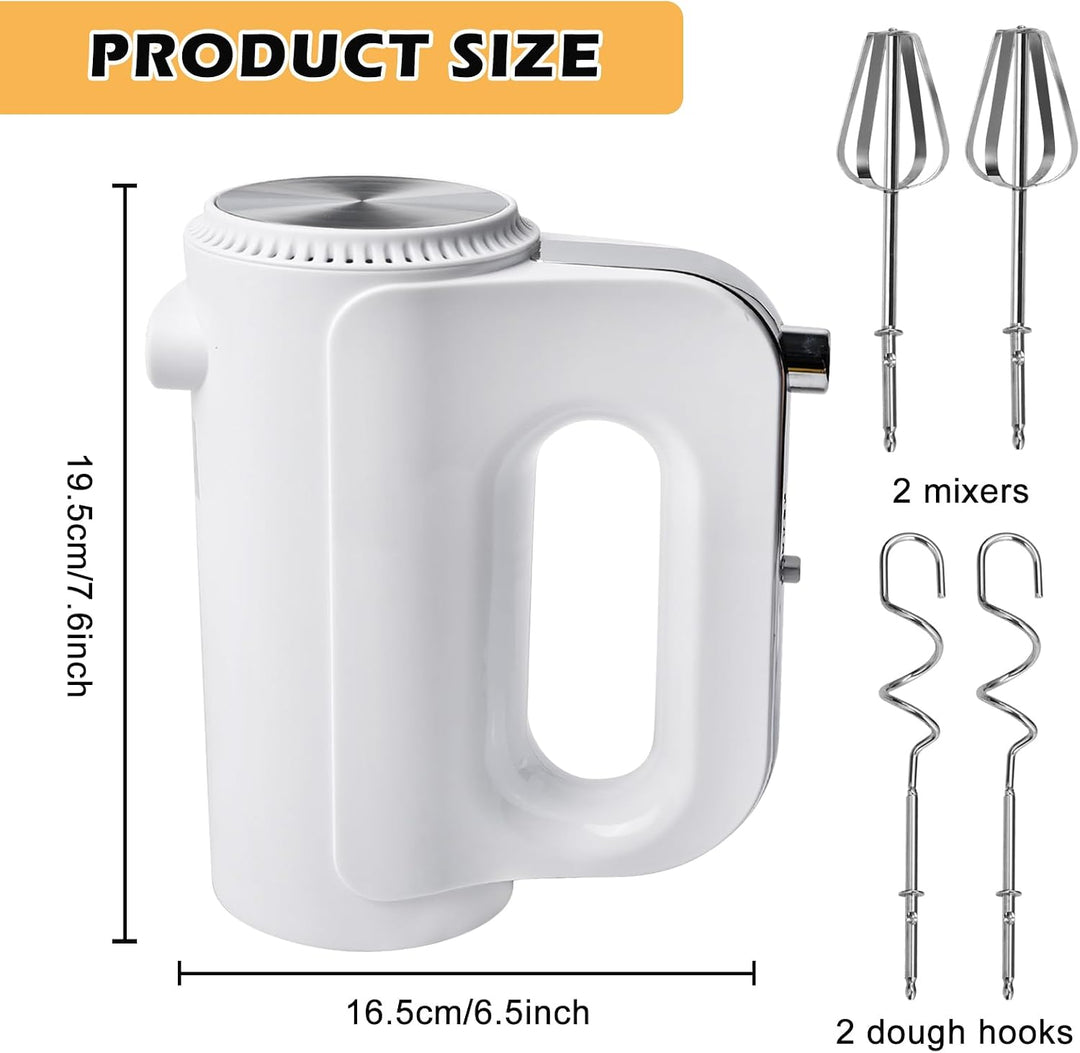 Handmixer, 400w Handrührgerät mit 5 Geschwindigkeiten und Turbofunktion Hand Mixer Leiser Betrieb Oh