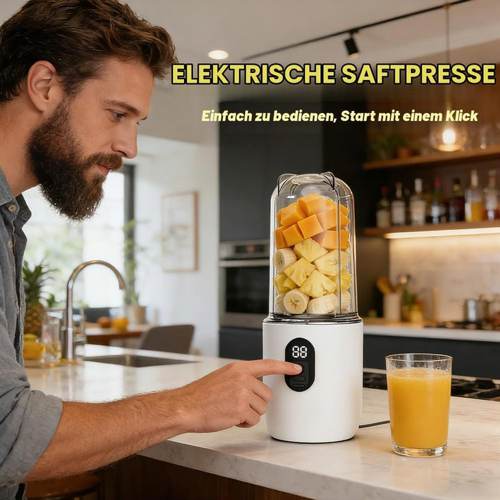 Tragbarer Mixer Smoothie Maker To Go, 500ml Smoothie Maker mit 16 Rostfreien Klingen, Digitalanzeige