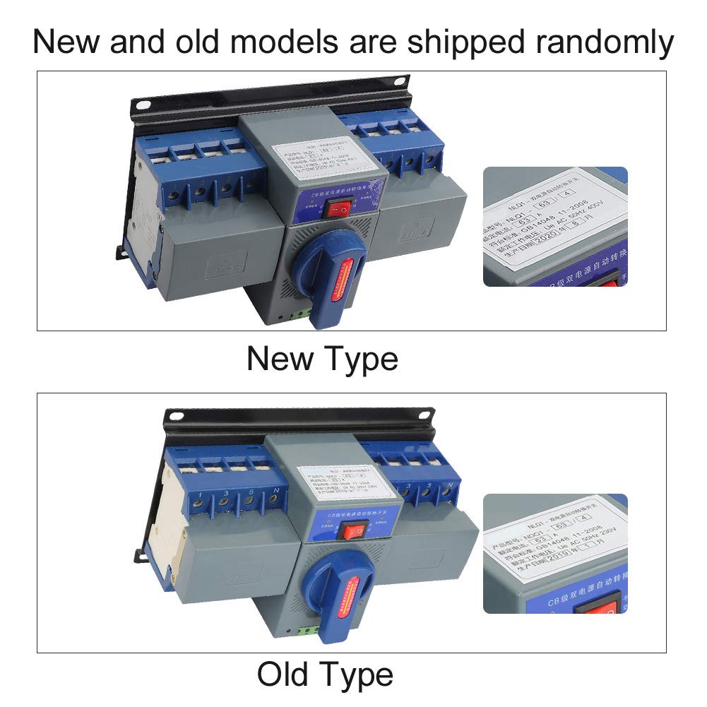 Mini 63A 4P Dual Power Automatic Transferschalter Stellen Sie die Funktion des schnellen Schliessens