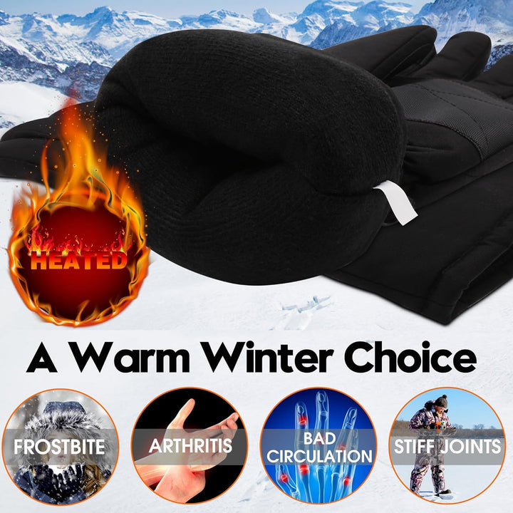 Svpro Beheizbare Handschuhe,Warm Winterhandschuhe Herren Damen Touchscreen Skihandschuhe Thinsulate