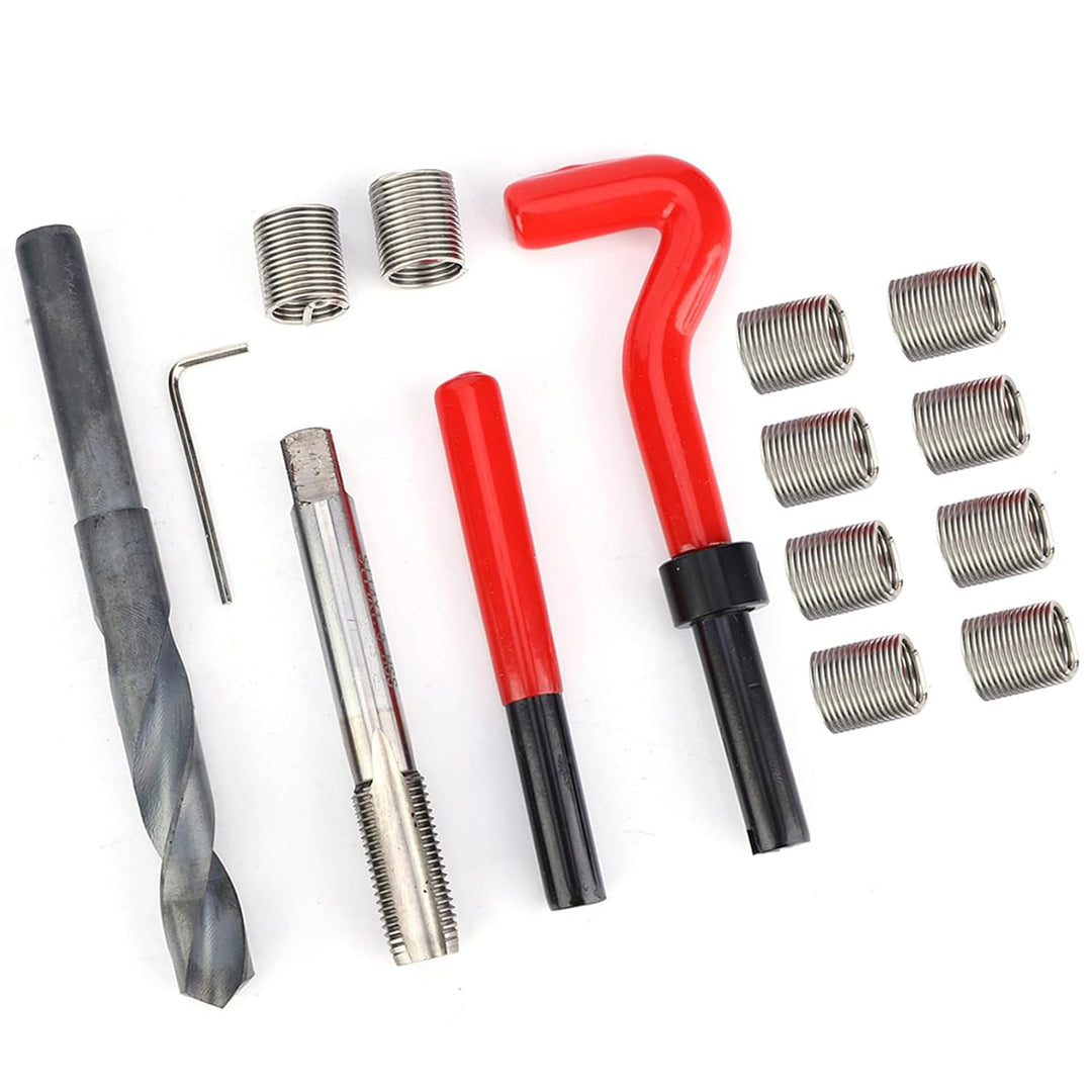 15 Stück Gewindeeinsätze M14x1.5 Innengewinde Reparatur Zubehör Sortiment Kit Bohren Helicoil Repara