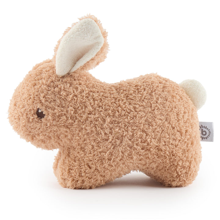 Bieco Kuscheltier Hase Fine aus Bouclé mit quietschender Karotte | 20 cm | Baby Plüsch Hase Stofftie