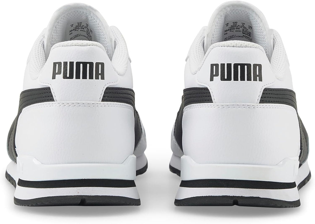PUMA Unisex St Runner L Low-Top 44.5 EU Puma White Puma Black, 44.5 EU Puma White Puma Black